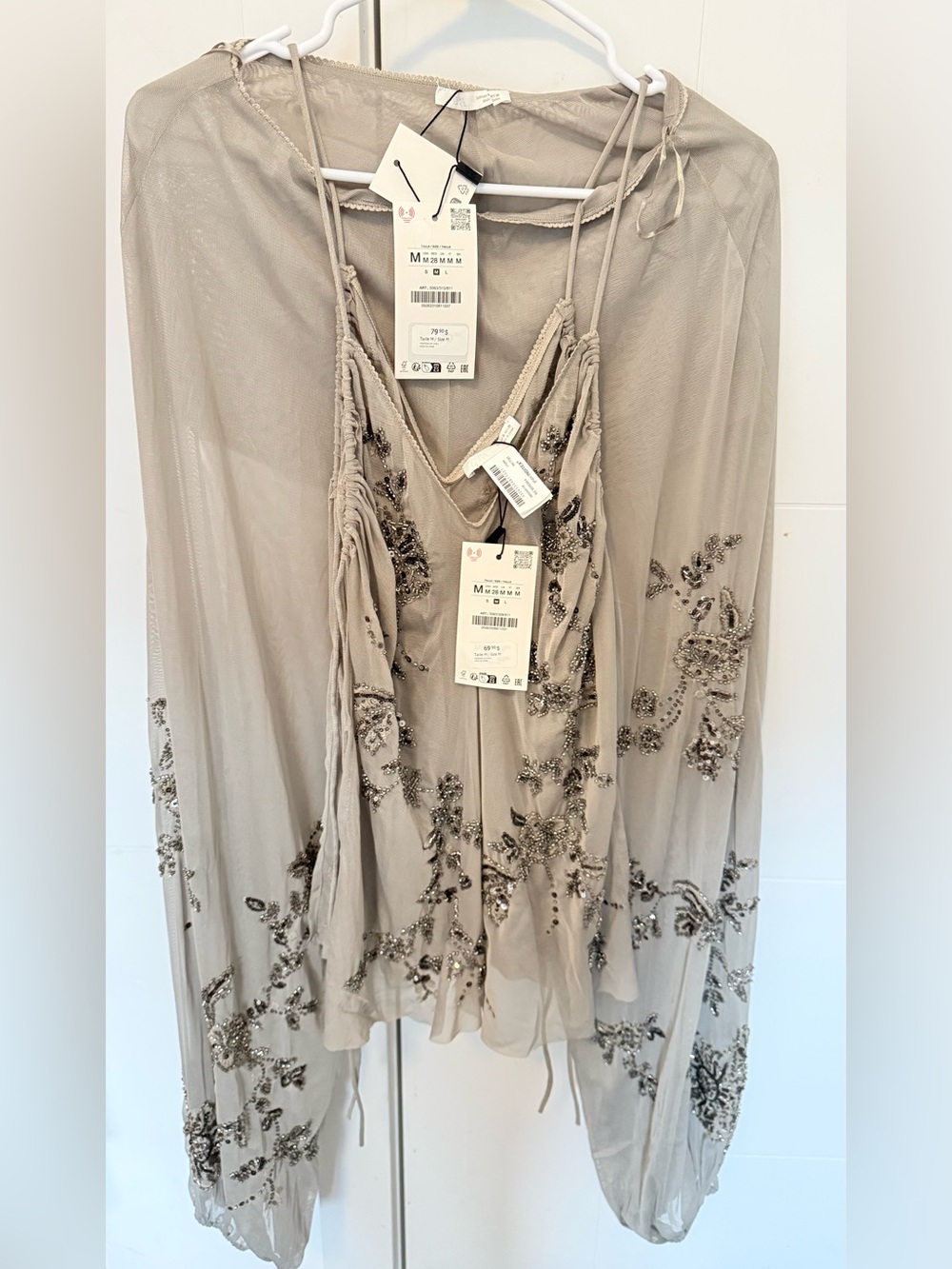 Zara embroidered top and pant set - Picture 3 of 7